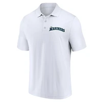 Men's Fanatics Navy/White Seattle Mariners Two-Pack Logo Lockup Polo Set
