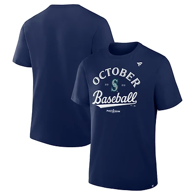 Men's Fanatics Navy Seattle Mariners 2025 MLB Postseason Locker Room T-Shirt