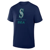 T-shirt Fanatics pour homme bleu marine Seattle Mariners Clubhouse Legacy Side Swipe
