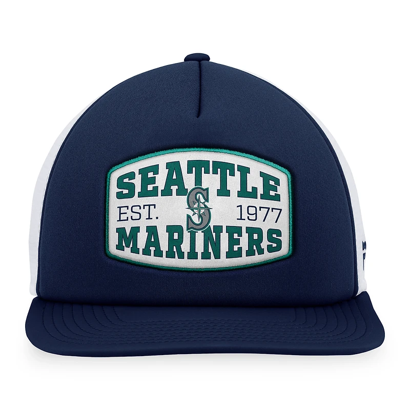 Men's Fanatics  Navy Seattle Mariners Foam Front Patch Trucker Snapback Hat