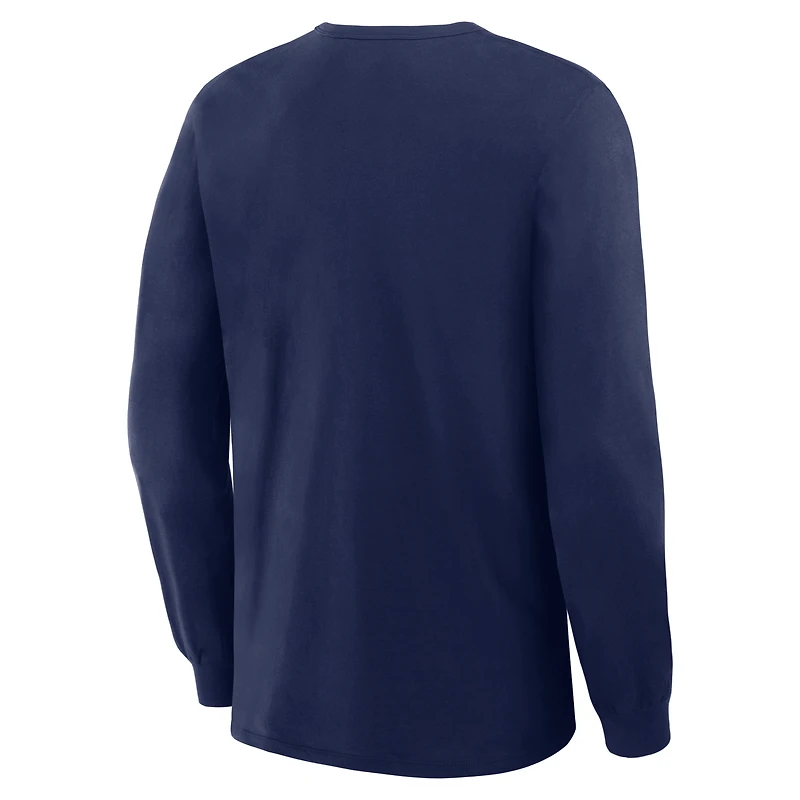T-shirt à manches longues Fanatics Navy Seattle Mariners Lock-Up Legacy pour homme