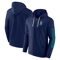 Men's Fanatics Navy Seattle Mariners Offensive Line Up Lightweight Full-Zip Hoodie