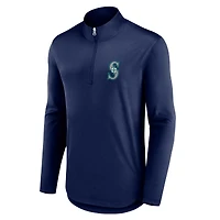 Men's Fanatics Navy Seattle Mariners Quarterback Quarter-Zip Top