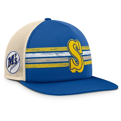 Men's Fanatics Royal/Natural Seattle Mariners Cooperstown Collection Powers Snapback Hat