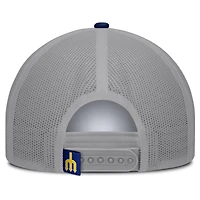 Men's Fanatics White/Navy Seattle Mariners Designated A-Frame Foam Front Trucker Adjustable Hat
