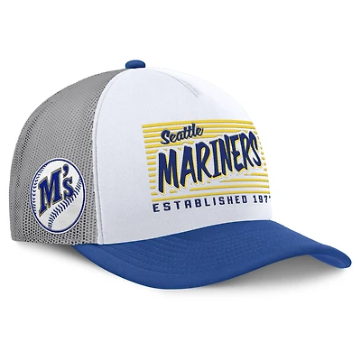 Casquette snapback Fanatics blanche/bleu roi Seattle Mariners On Deck pour homme