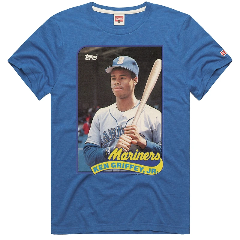 Men's Homage Ken Griffey Jr. Royal Seattle Mariners 1989 Topps Baseball Card Player T-Shirt
