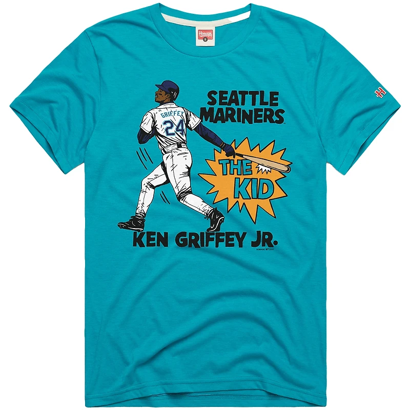 T-shirt graphique hommage à Ken Griffey Jr. pour homme, bleu sarcelle, des Seattle Mariners