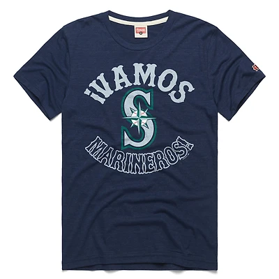 Men's Homage  Navy Seattle Mariners Vamos Tri-Blend T-Shirt