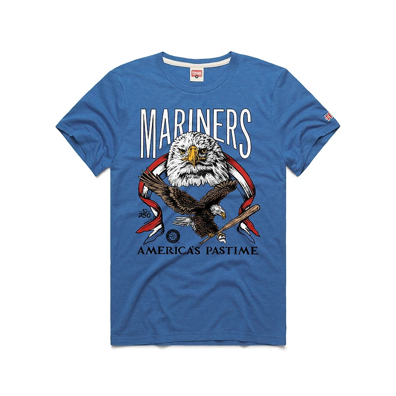 T-shirt homme Homage Royal Seattle Mariners, le passe-temps américain, en mélange de trois matières