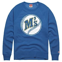 Men's Homage  Royal Seattle Mariners Cooperstown Collection Raglan Tri-Blend Sweatshirt