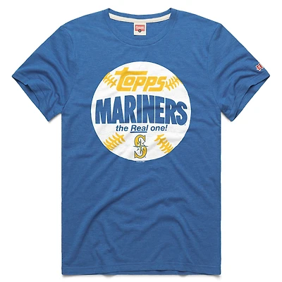 Men's Homage Royal Seattle Mariners MLB x Topps Baseball The Real One Tri-Blend T-Shirt