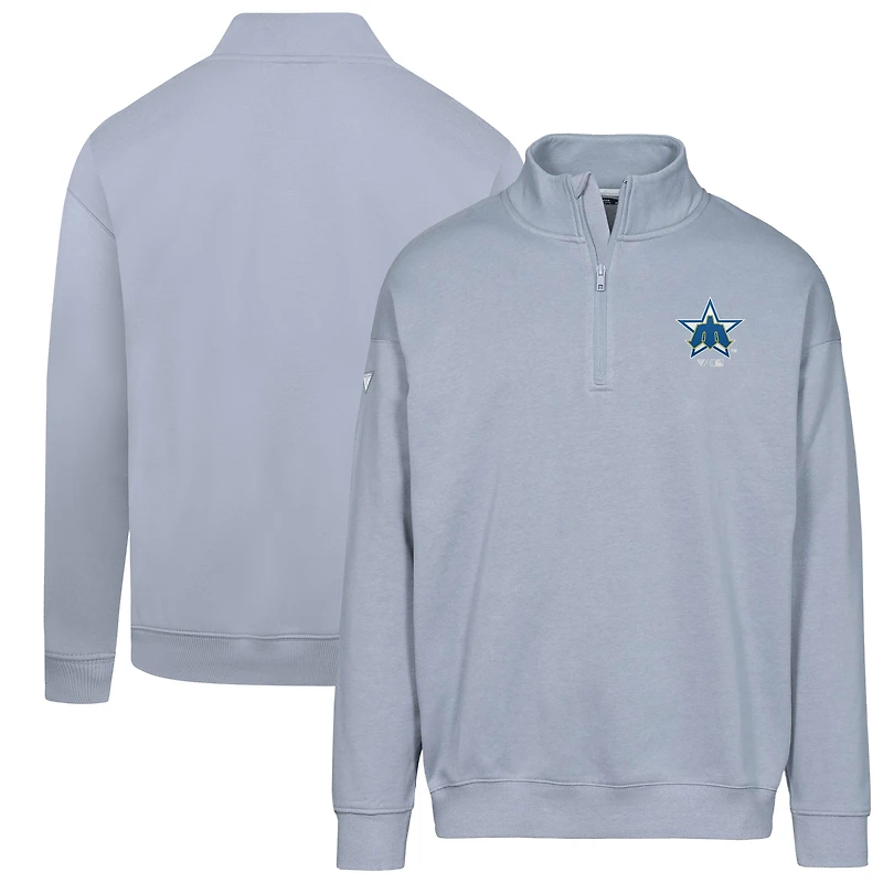 Men's Levelwear Gray Seattle Mariners Cooperstown Collection Murray Quarter-Zip Sweatshirt