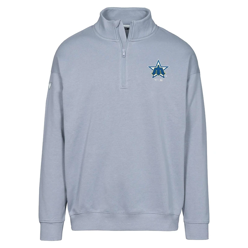 Sweat-shirt à glissière quart de tour Murray gris pour homme la collection Cooperstown des Seattle Mariners Levelwear