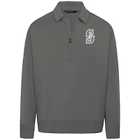 Men's Levelwear Gray Seattle Mariners Luxe Signature Quarter-Zip Pullover