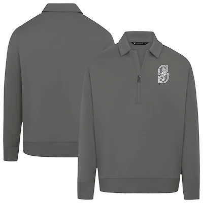Men's Levelwear Gray Seattle Mariners Luxe Signature Quarter-Zip Pullover