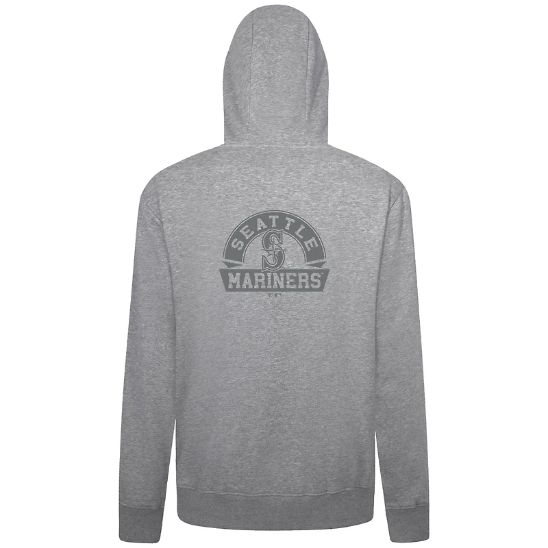 Men's Levelwear Gray Seattle Mariners Podium Banner Arch Full-Zip Hoodie