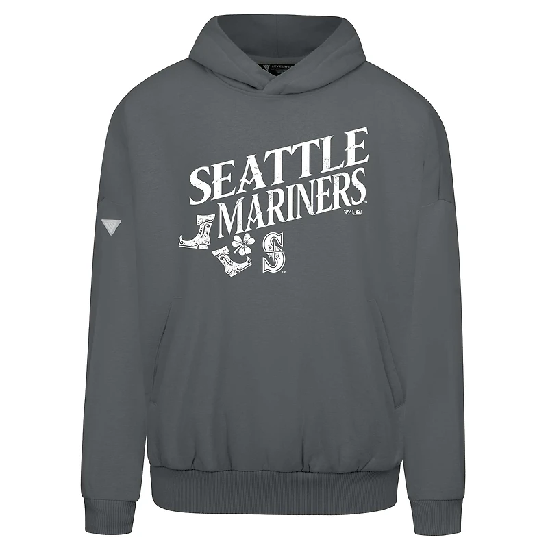 Sweat à capuche gris pour homme Levelwear la Saint-Patrick des Seattle Mariners