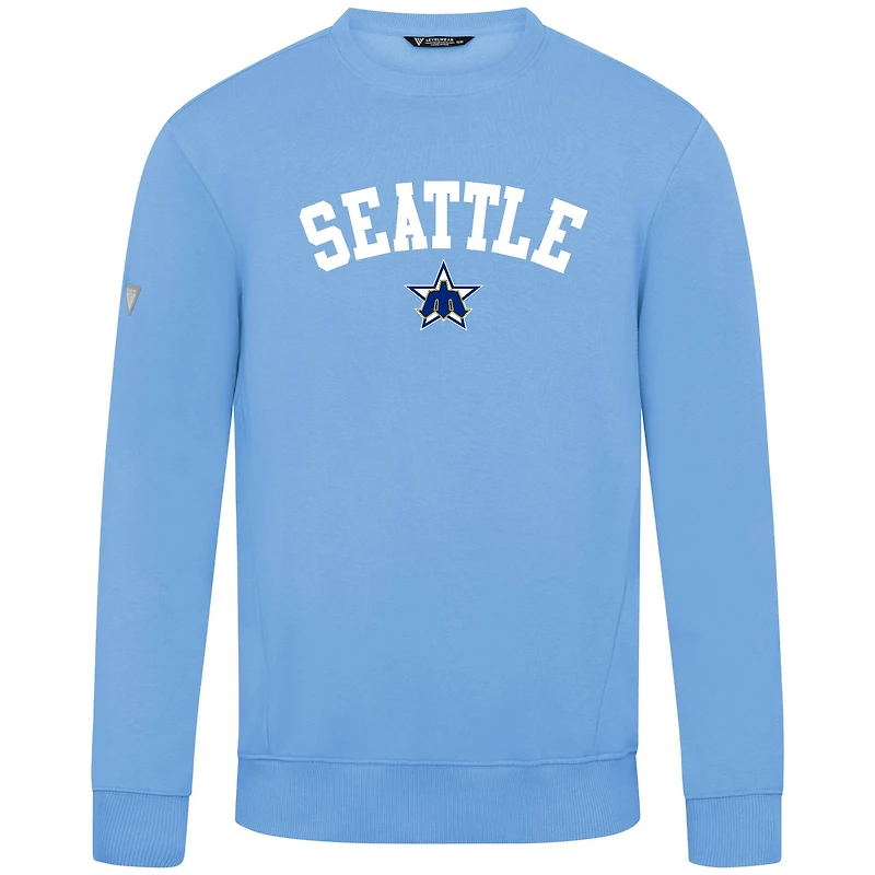Men's Levelwear  Light Blue Seattle Mariners Zane Felt Arch Pullover Sweatshirt
