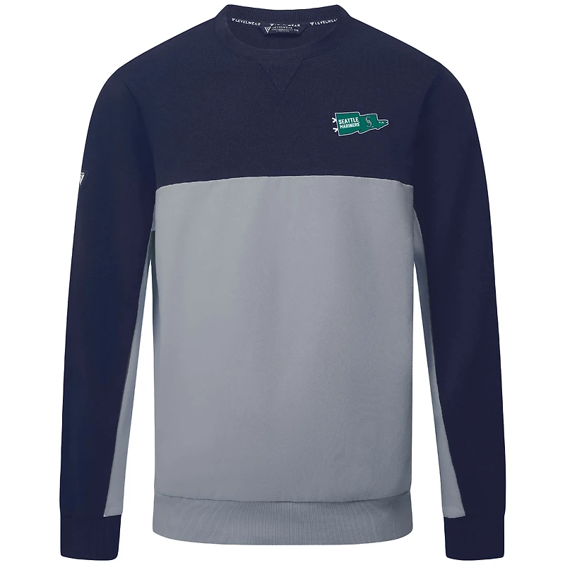 Sweat-shirt à capuche Legacy Rafters bleu marine/gris pour homme de Levelwear, Mariners Seattle