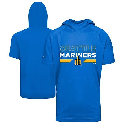 Men's Levelwear Royal Seattle Mariners City Connect Relay No Hitter Short Sleeve Hoodie T-Shirt