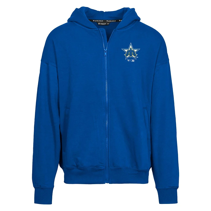 Men's Levelwear Royal Seattle Mariners Uphill City Core Logo Full-Zip Hoodie