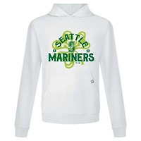 Sweat à capuche blanc pour homme avec motif trèfle relais de la Saint-Patrick des Seattle Mariners Levelwear