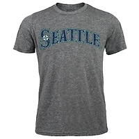 Men's Majestic Threads Hisashi Iwakuma Gray Seattle Mariners Premium Tri-Blend Name & Number T-Shirt