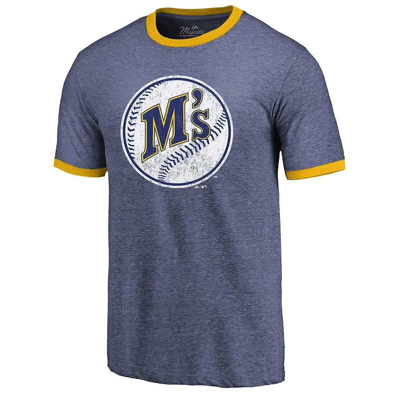 T-shirt tri-mélange Ringer Majestic Threads Royal Seattle Mariners pour hommes