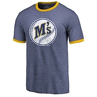 T-shirt tri-mélange Ringer Majestic Threads Royal Seattle Mariners pour hommes