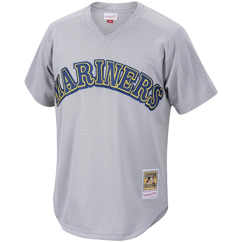 Men's Mitchell & Ness Edgar Martinez Charcoal Seattle Mariners Cooperstown Collection Mesh Batting Practice Jersey