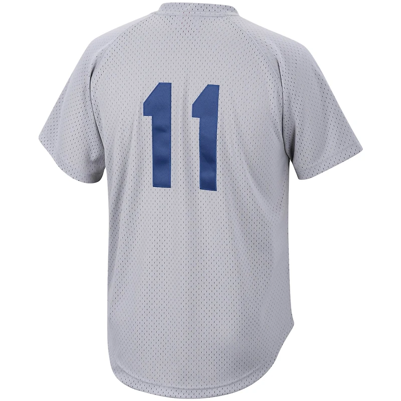 Maillot d'entraînement au bâton en maille Mitchell & Ness Edgar Martinez anthracite pour hommes, collection Cooperstown des Mariners de Seattle