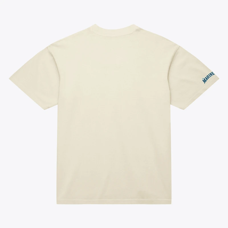 Men's Mitchell & Ness Ichiro Suzuki Cream Seattle Mariners Cooperstown Collection Throwback Name Number T-Shirt