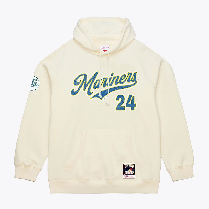 Men's Mitchell & Ness Ken Griffey Jr. Cream Seattle Mariners Throwback Name Number Hoodie