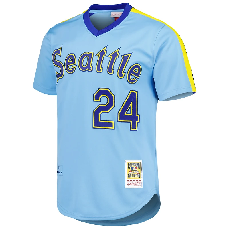 Men's Mitchell & Ness Ken Griffey Jr. Light Blue Seattle Mariners Cooperstown Collection Authentic Jersey