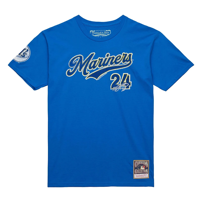 T-shirt de joueur la collection Cooperstown Mitchell & Ness Ken Griffey Jr. Royal Seattle Mariners pour hommes