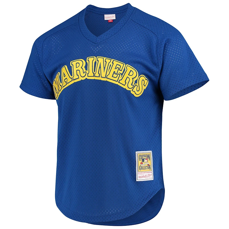 Maillot d'entraînement de frappeur en maille Mitchell & Ness Ken Griffey Jr. Royal Seattle Mariners Cooperstown pour hommes