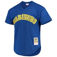 Maillot d'entraînement de frappeur en maille Mitchell & Ness Ken Griffey Jr. Royal Seattle Mariners Cooperstown pour hommes