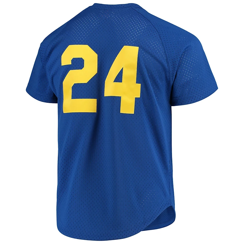 Maillot d'entraînement de frappeur en maille Mitchell & Ness Ken Griffey Jr. Royal Seattle Mariners Cooperstown pour hommes