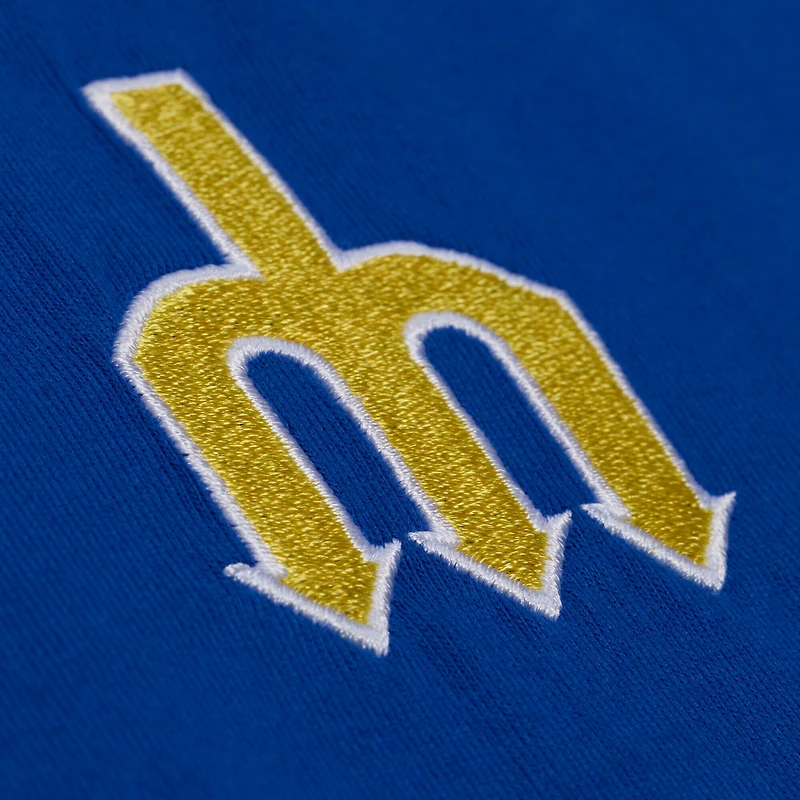 Men's Mitchell & Ness  Royal Seattle Mariners Wild Pitch Ringer T-Shirt
