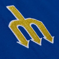 Men's Mitchell & Ness  Royal Seattle Mariners Wild Pitch Ringer T-Shirt