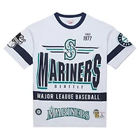 T-shirt blanc premium Mitchell & Ness pour homme, collection Cooperstown, Seattle Mariners, Team Origins