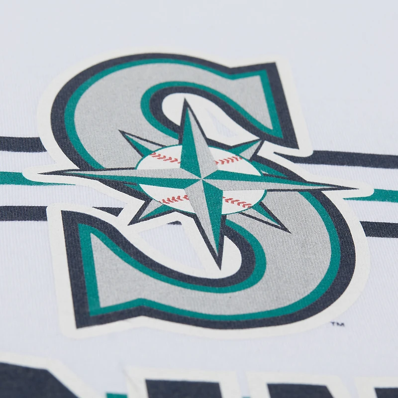 T-shirt blanc premium Mitchell & Ness pour homme, collection Cooperstown, Seattle Mariners, Team Origins