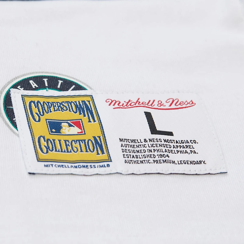 T-shirt blanc premium Mitchell & Ness pour homme, collection Cooperstown, Seattle Mariners, Team Origins