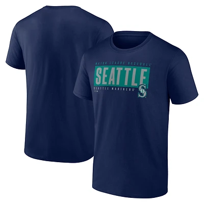 Men's  Navy Seattle Mariners Blocked Out T-Shirt