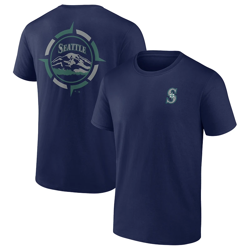 Men's  Navy Seattle Mariners Compass T-Shirt