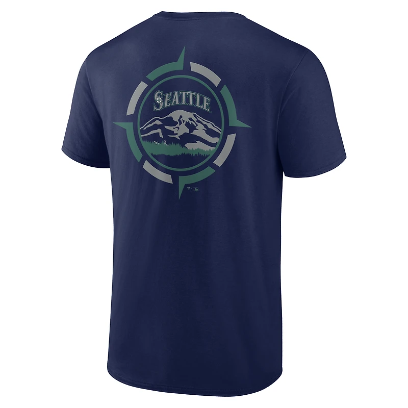 Men's  Navy Seattle Mariners Compass T-Shirt