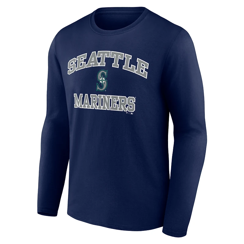 Men's Navy Seattle Mariners Heart & Soul Long Sleeve T-Shirt