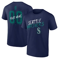 T-shirt personnalisé Seattle Mariners Hustle pour homme, bleu marine, avec nom et numéro