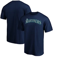 T-shirt bleu marine pour homme avec logo officiel des Seattle Mariners